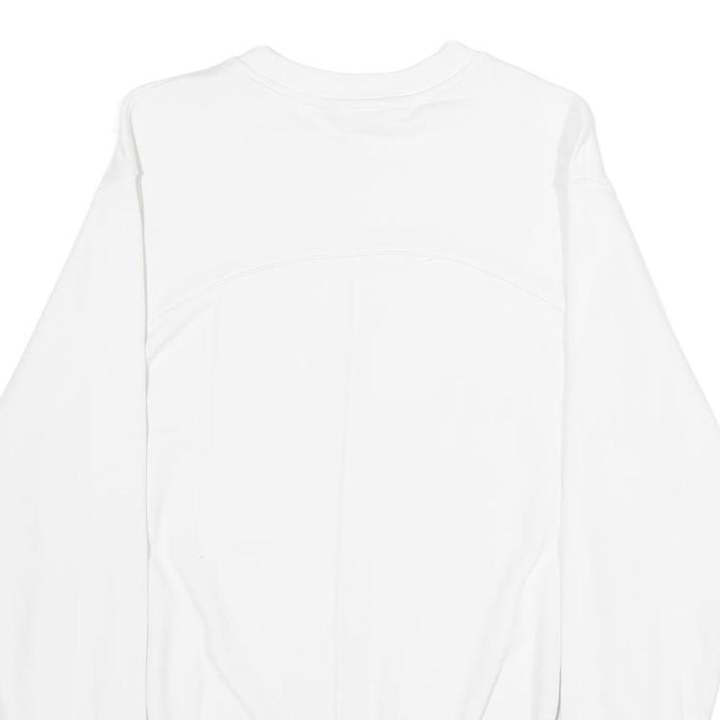 DKNY Womens White Crew Neck Sweatshirt M Cotton Blend Lightweight Casual