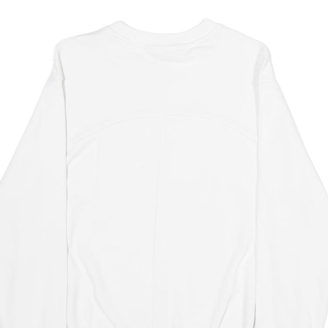 DKNY Womens White Crew Neck Sweatshirt M Cotton Blend Lightweight Casual