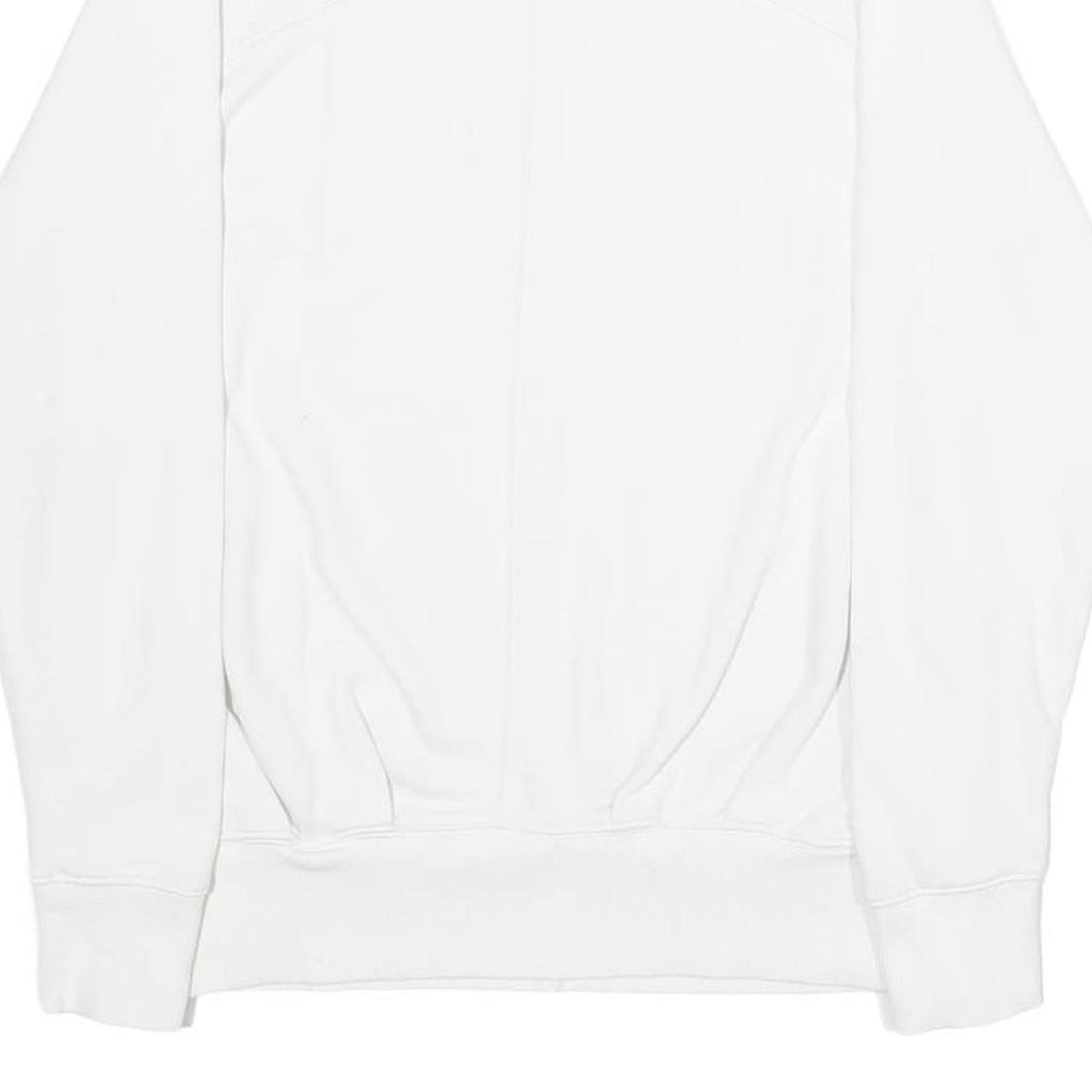 DKNY Womens White Crew Neck Sweatshirt M Cotton Blend Lightweight Casual