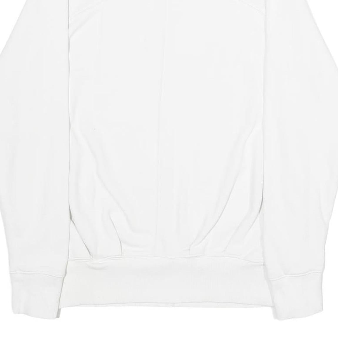 DKNY Womens White Crew Neck Sweatshirt M Cotton Blend Lightweight Casual