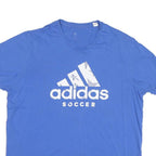 ADIDAS Mens Blue Soccer Graphic T-Shirt XL Short Sleeve Crew Neck Casual