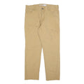 CARHARTT Mens Cotton Blend Beige Relaxed Straight Trousers W38 L32 Workwear Zip