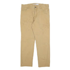CARHARTT Mens Cotton Blend Beige Relaxed Straight Trousers W38 L32 Workwear Zip