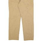 CARHARTT Mens Cotton Blend Beige Relaxed Straight Trousers W38 L32 Workwear Zip