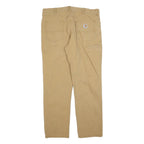 CARHARTT Mens Cotton Blend Beige Relaxed Straight Trousers W38 L32 Workwear Zip