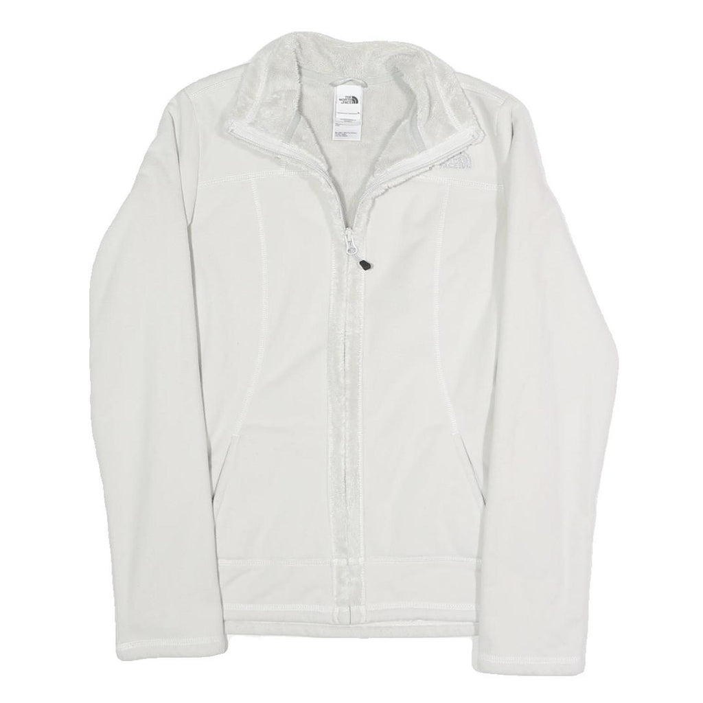 THE NORTH FACE Womens White Softshell Jacket S Polyester Blend Zip Casual