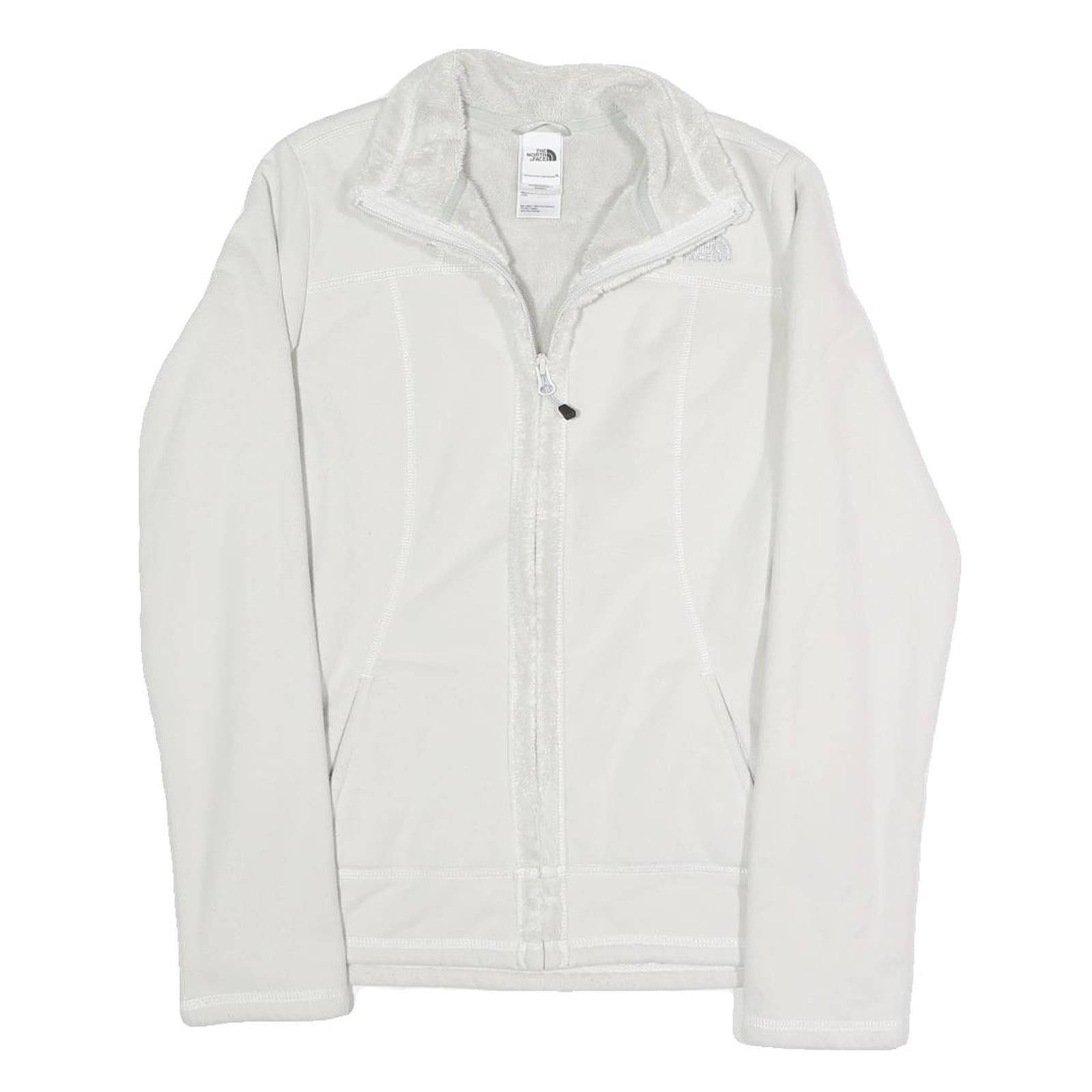 THE NORTH FACE Womens White Softshell Jacket S Polyester Blend Zip Casual