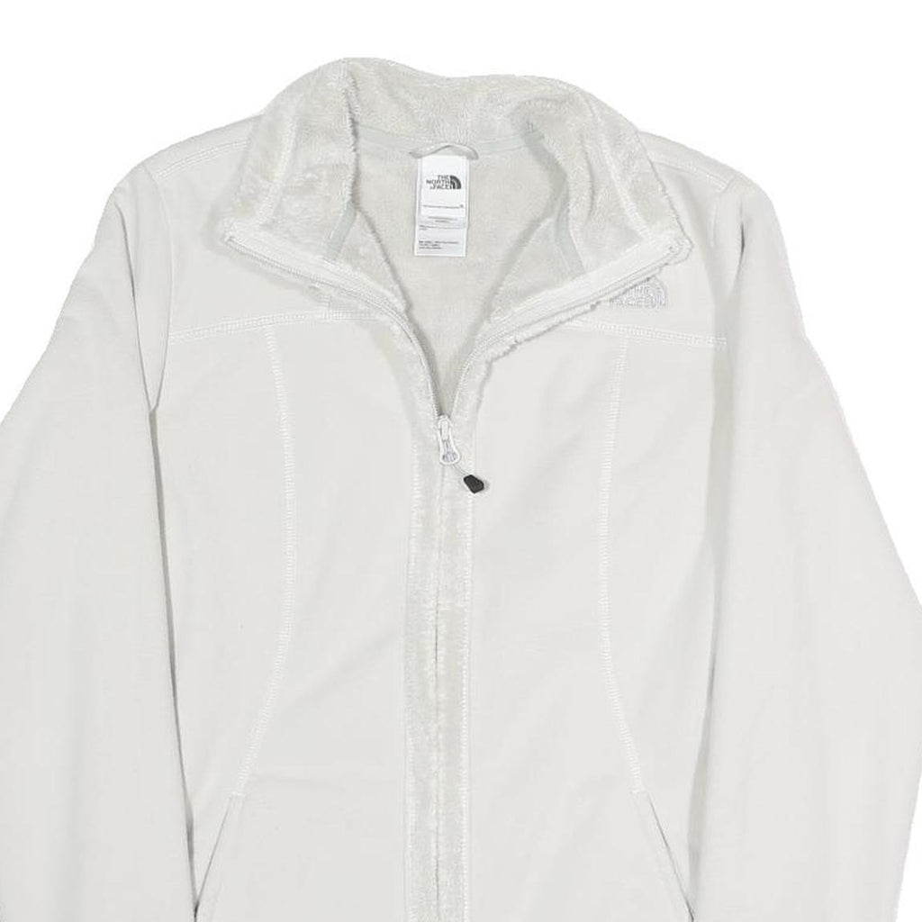 THE NORTH FACE Womens White Softshell Jacket S Polyester Blend Zip Casual