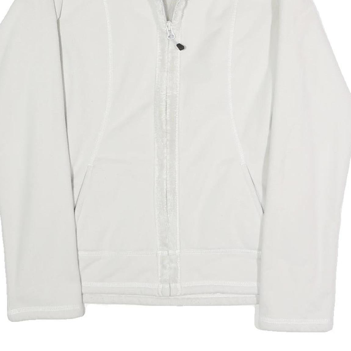 THE NORTH FACE Womens White Softshell Jacket S Polyester Blend Zip Casual