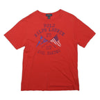 POLO RALPH LAUREN Boys Red Graphic T-Shirt 14-15Y Short Sleeve Crew Neck Cotton