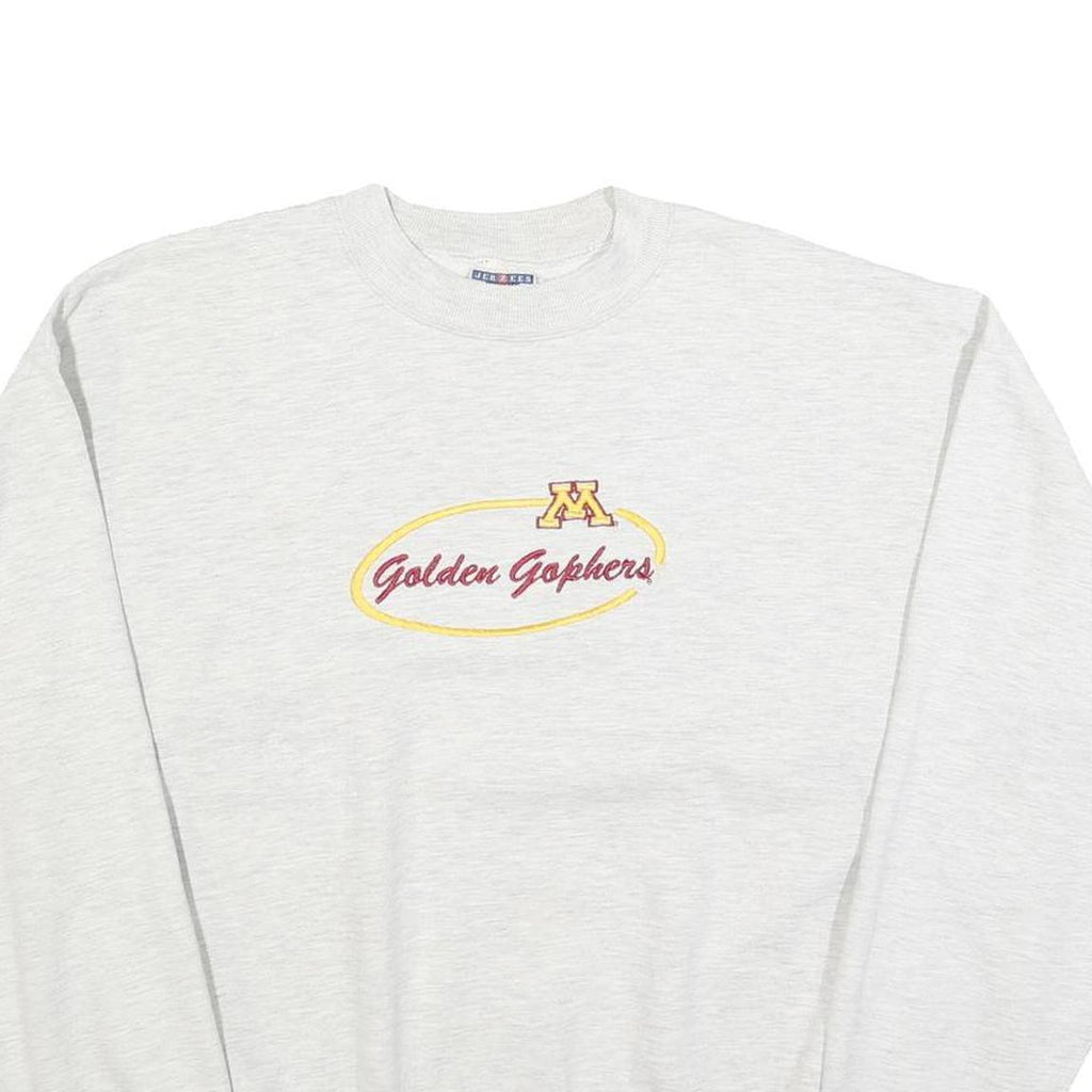 JERZEES Mens White Golden Gophers Crew Neck XL Cotton Blend Sweatshirt