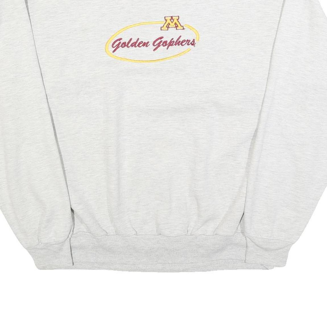 JERZEES Mens White Golden Gophers Crew Neck XL Cotton Blend Sweatshirt