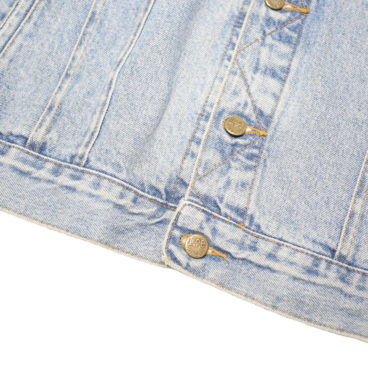 LEE Mens Blue Denim Jacket XL Cotton Blend Button Closure Classic Fit Casual