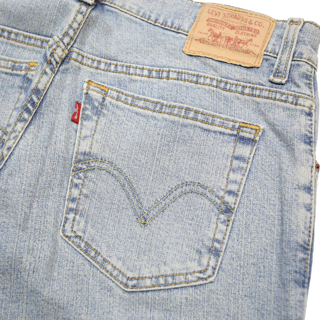 LEVI'S 550 Womens Blue Relaxed Straight Denim Light W32 L30 Cotton Blend Zip