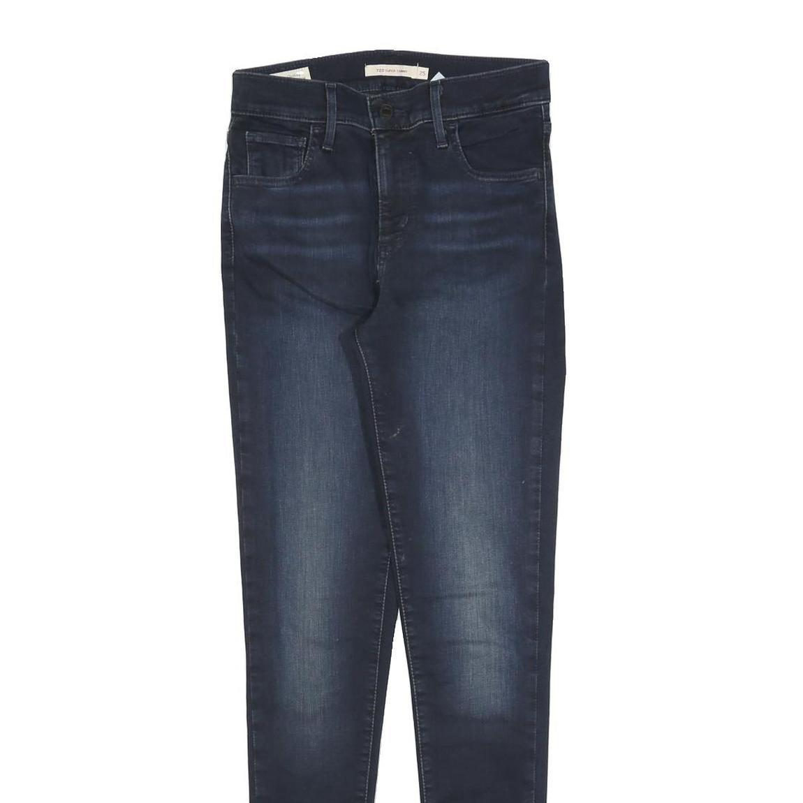 LEVI'S 720 Womens Slim Blue Denim Medium Wash Jeans W25 L30 Stylish Zip Closure