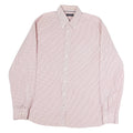 TOMMY HILFIGER Mens Red & White Check Shirt M Button Down Cotton Long Sleeve