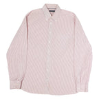 TOMMY HILFIGER Mens Red & White Check Shirt M Button Down Cotton Long Sleeve
