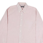 TOMMY HILFIGER Mens Red & White Check Shirt M Button Down Cotton Long Sleeve