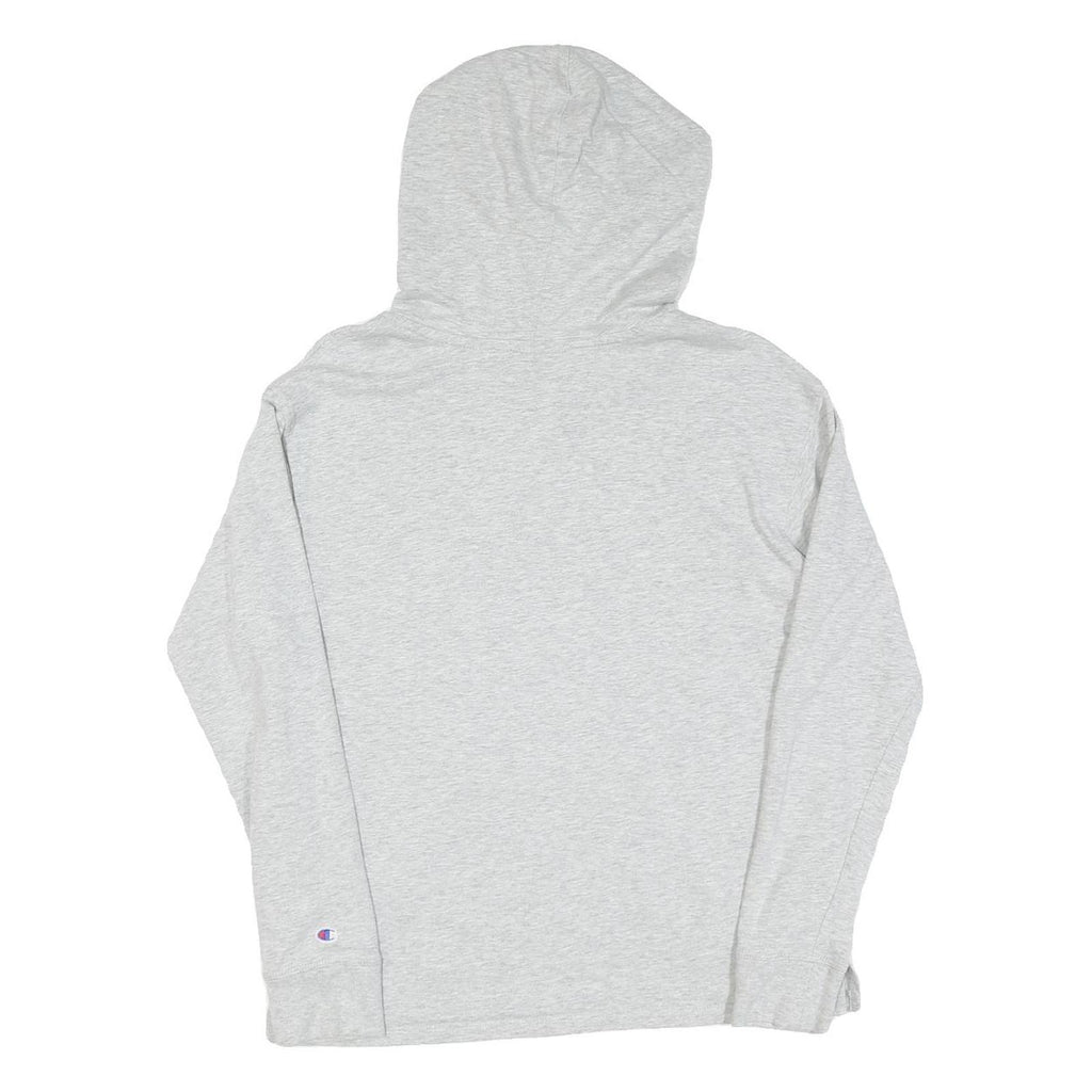 CHAMPION Mens Grey Pullover Hoodie S Classic Logo Cotton Casual Sweatshirt