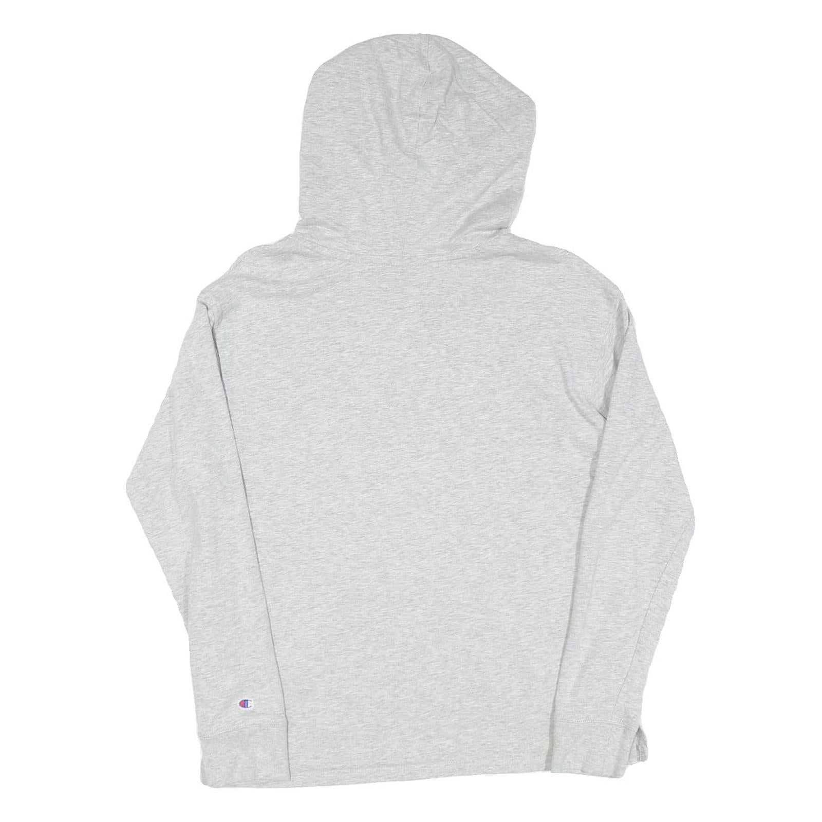 CHAMPION Mens Grey Pullover Hoodie S Classic Logo Cotton Casual Sweatshirt