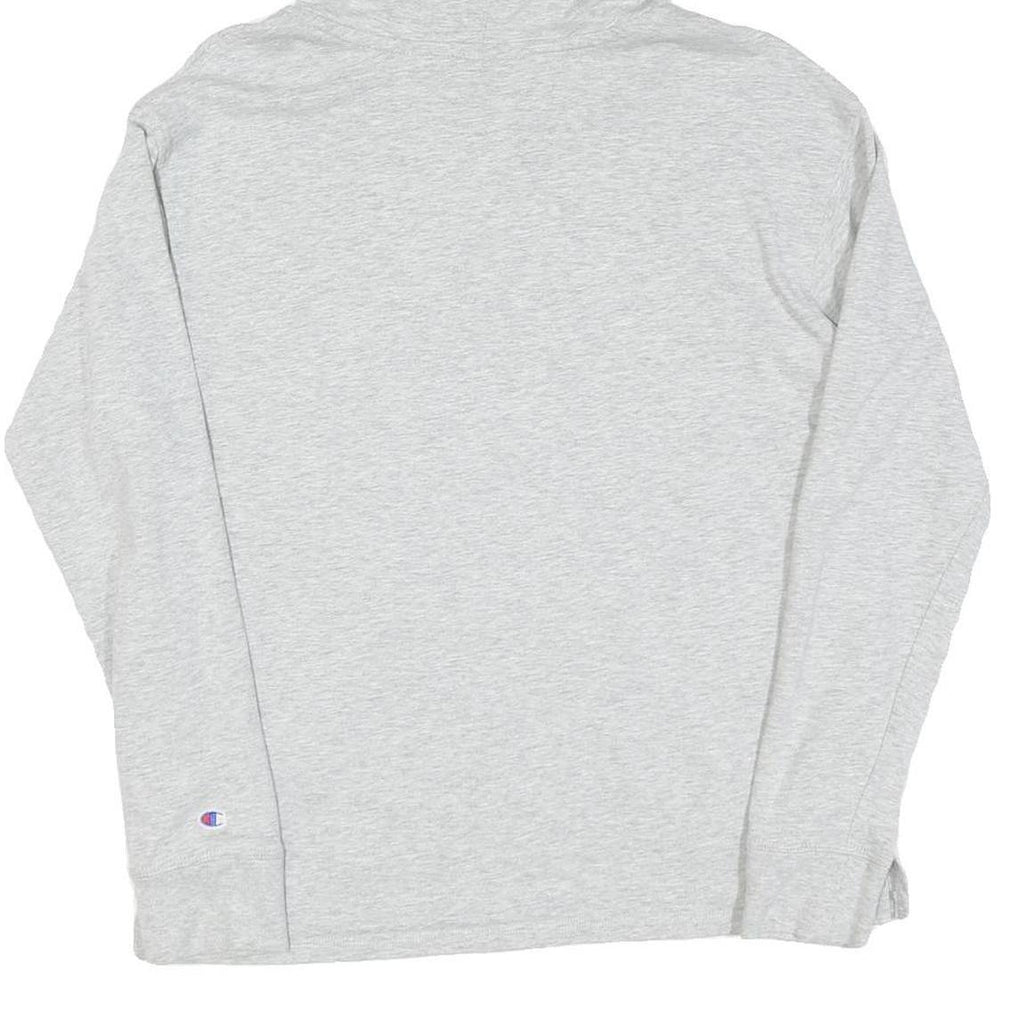 CHAMPION Mens Grey Pullover Hoodie S Classic Logo Cotton Casual Sweatshirt