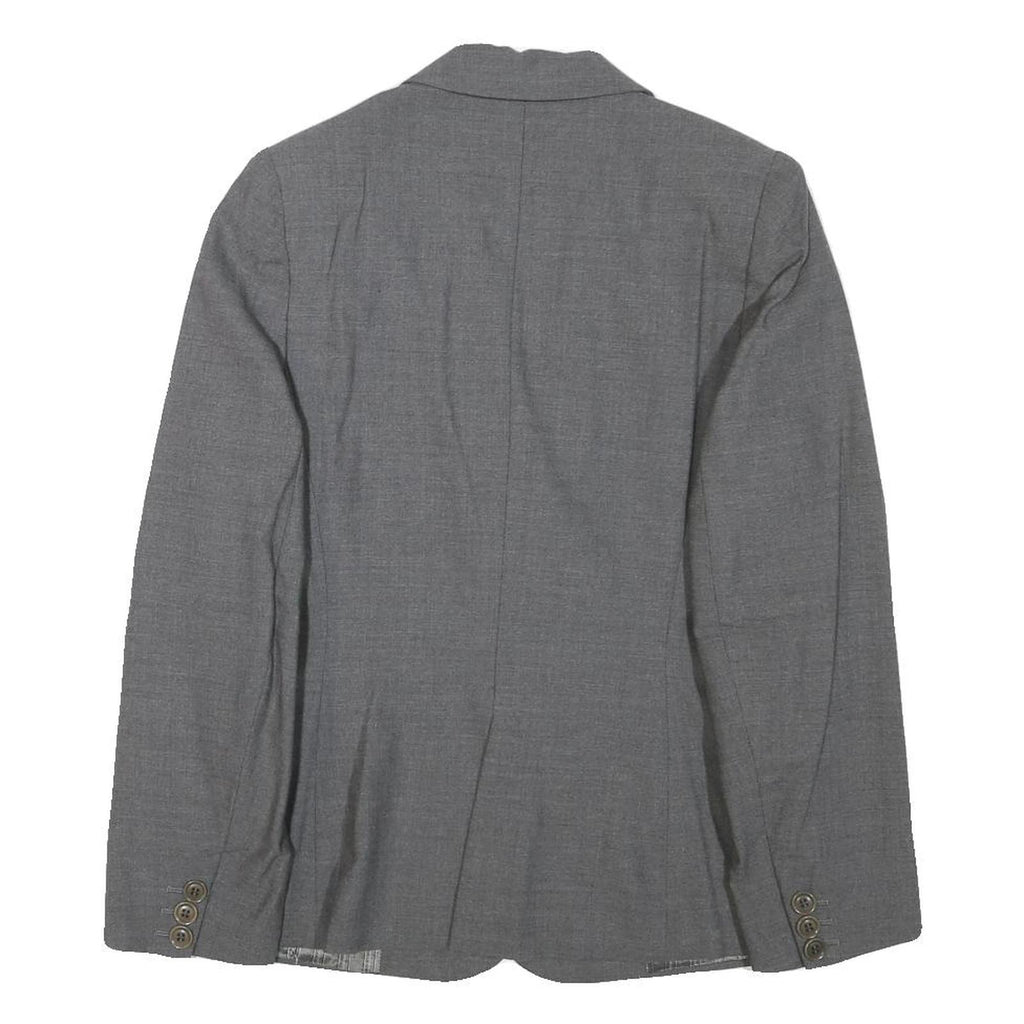 SPORTMAX Womens Grey Wool Blazer Jacket M Woven Tailored Button Closure