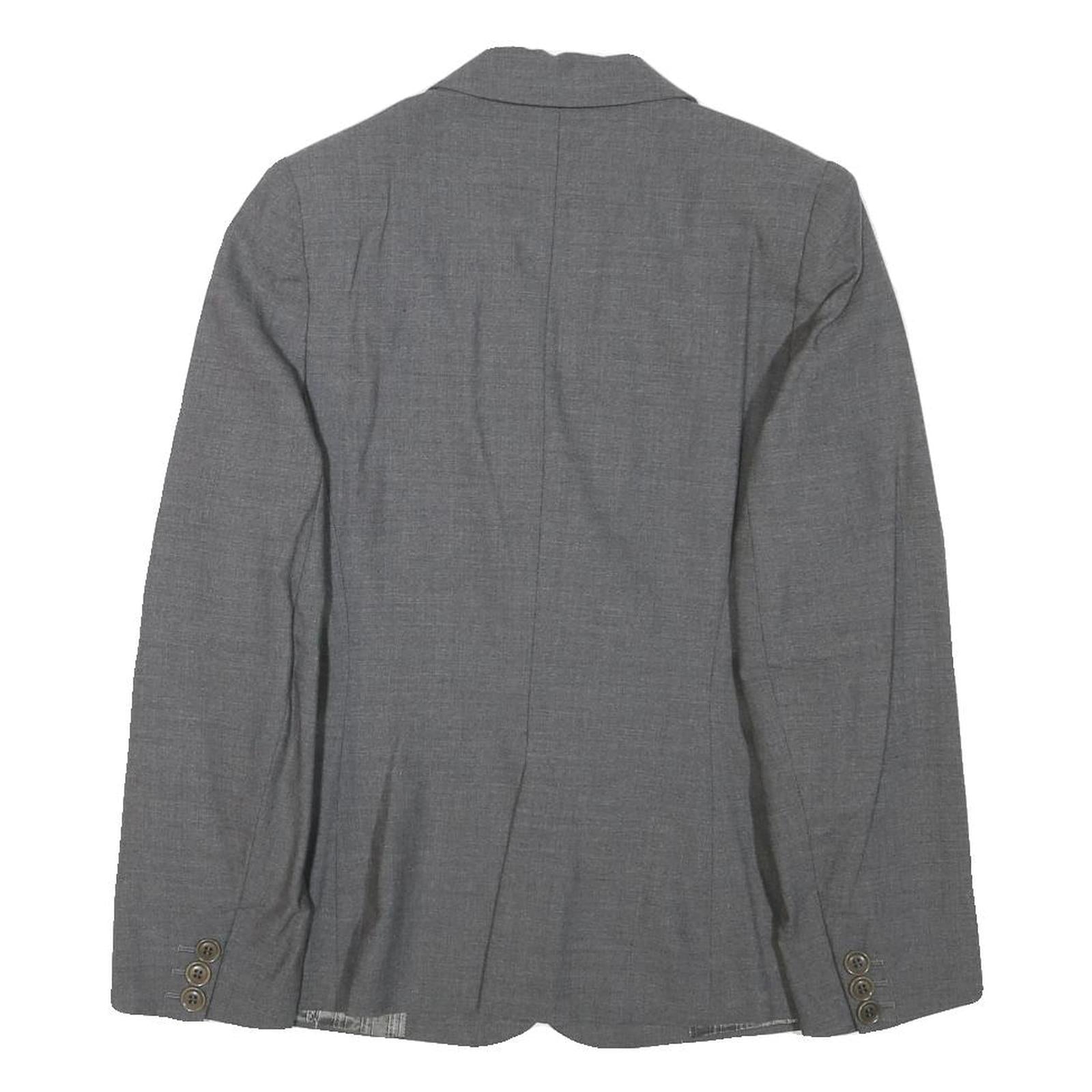SPORTMAX Womens Grey Wool Blazer Jacket M Woven Tailored Button Closure