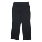 NIKE Mens Cotton Blend Black Relaxed Straight Trousers W32 L32 Casual Zip