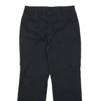 NIKE Mens Cotton Blend Black Relaxed Straight Trousers W32 L32 Casual Zip