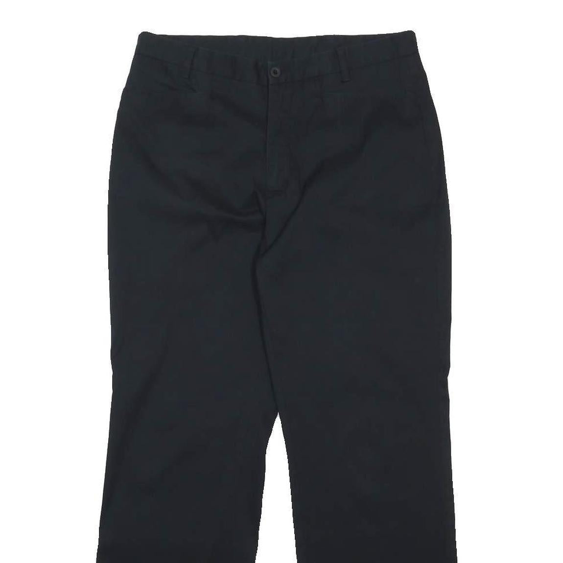NIKE Mens Cotton Blend Black Relaxed Straight Trousers W32 L32 Casual Zip