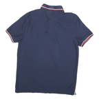 TOMMY HILFIGER Mens Navy Blue Short Sleeve Polo Shirt M Classic Cotton Blend