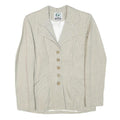 INFO Womens Beige Wool Blend Button Jacket XXS Woven Classic Tailored Button