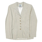 INFO Womens Beige Wool Blend Button Jacket XXS Woven Classic Tailored Button