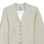 INFO Womens Beige Wool Blend Button Jacket XXS Woven Classic Tailored Button