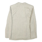 INFO Womens Beige Wool Blend Button Jacket XXS Woven Classic Tailored Button