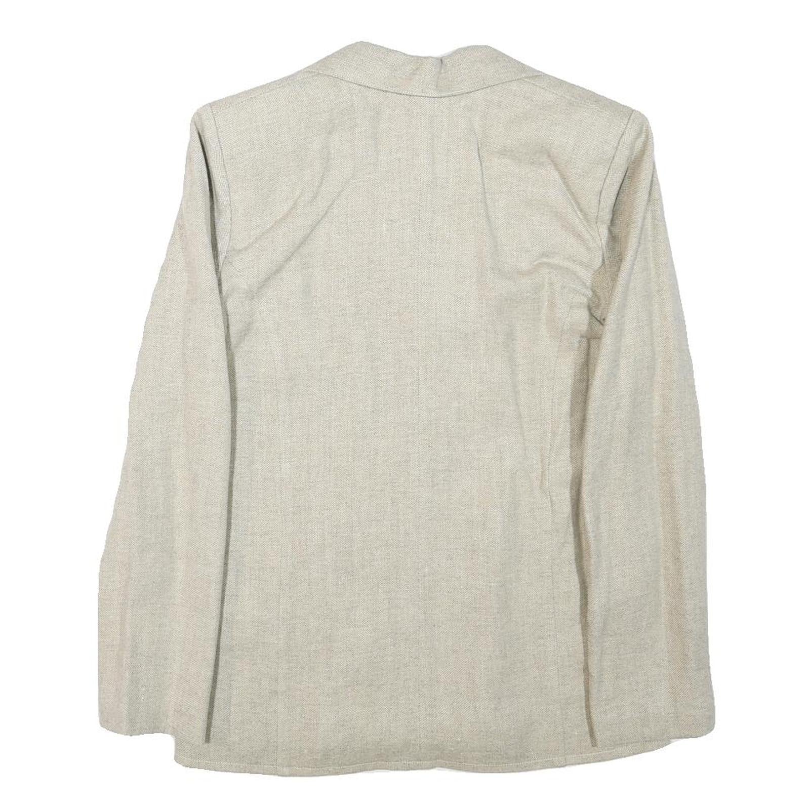 INFO Womens Beige Wool Blend Button Jacket XXS Woven Classic Tailored Button