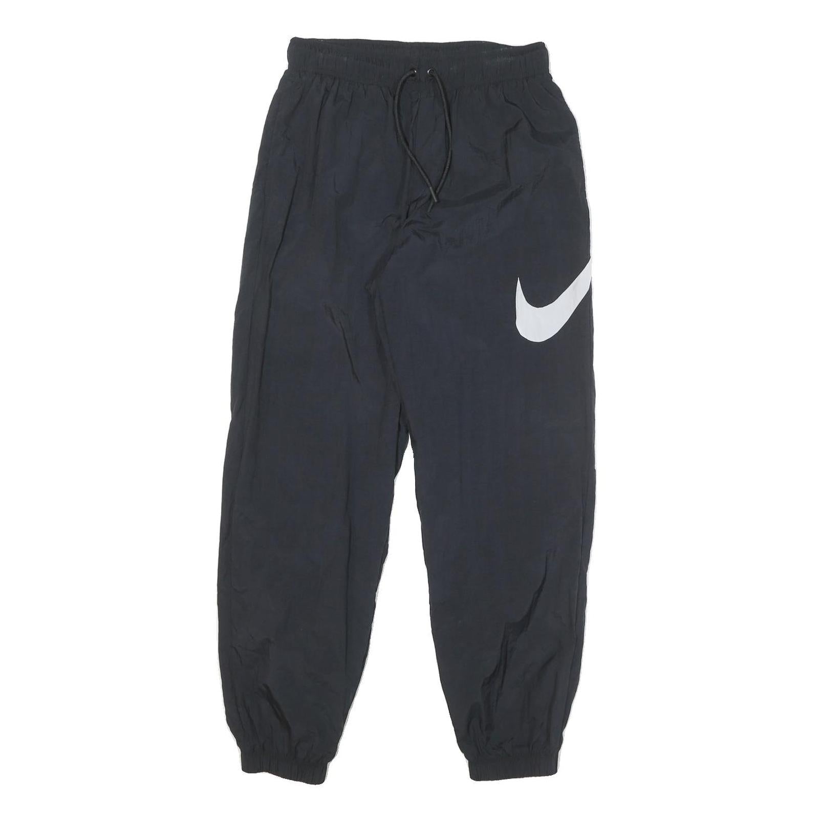 NIKE Mens Joggers Black S W26 L27 Slim Tapered Logo Sweatpants Lightweight