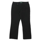 LAUREN RALPH LAUREN Womens Cotton Blend Black Regular Fit Straight Trousers W28