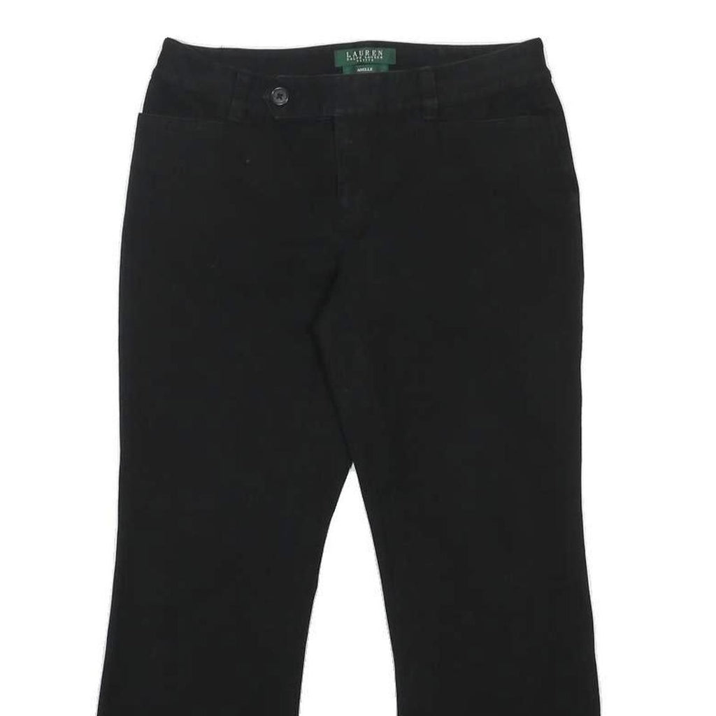 LAUREN RALPH LAUREN Womens Cotton Blend Black Regular Fit Straight Trousers W28