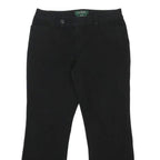 LAUREN RALPH LAUREN Womens Cotton Blend Black Regular Fit Straight Trousers W28