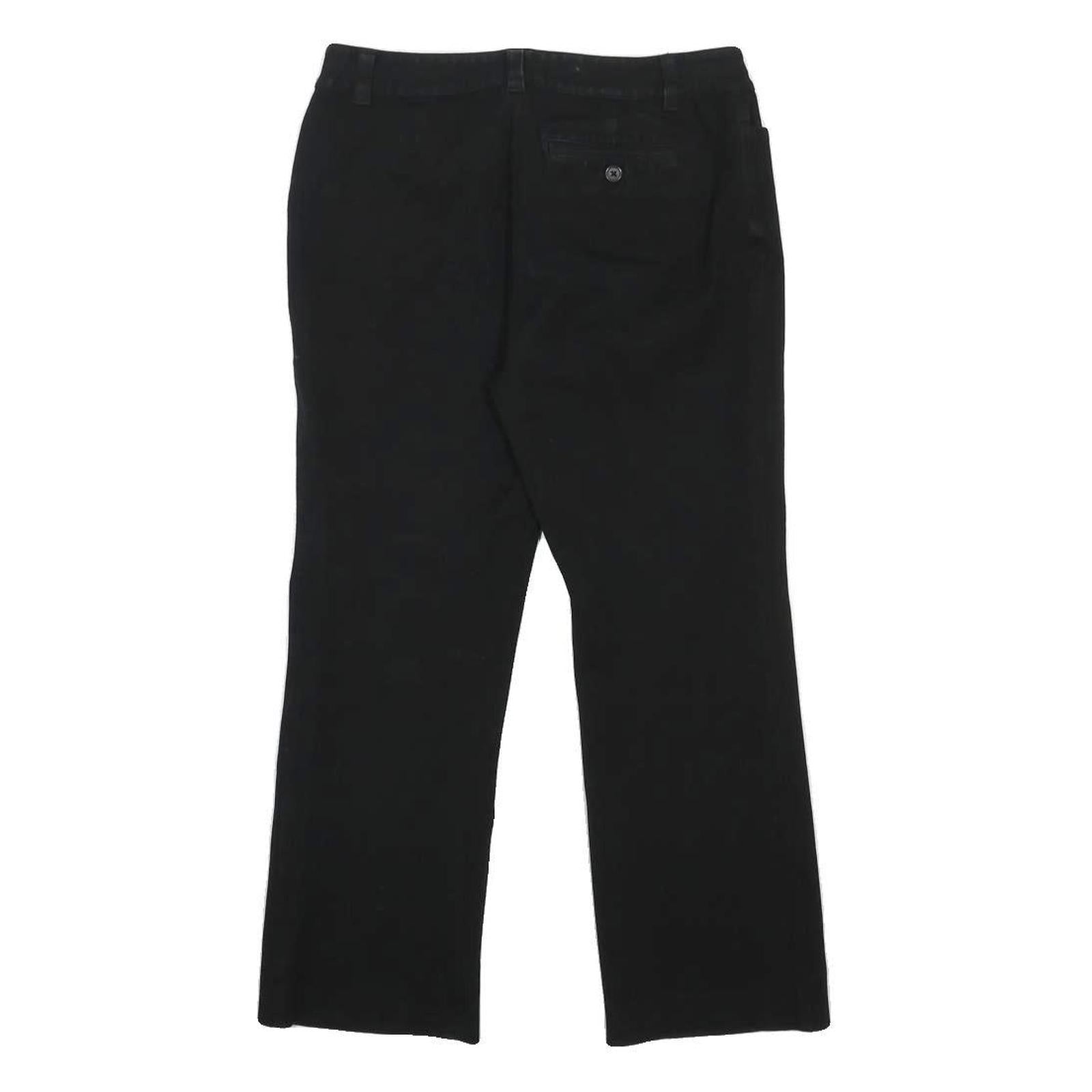 LAUREN RALPH LAUREN Womens Cotton Blend Black Regular Fit Straight Trousers W28