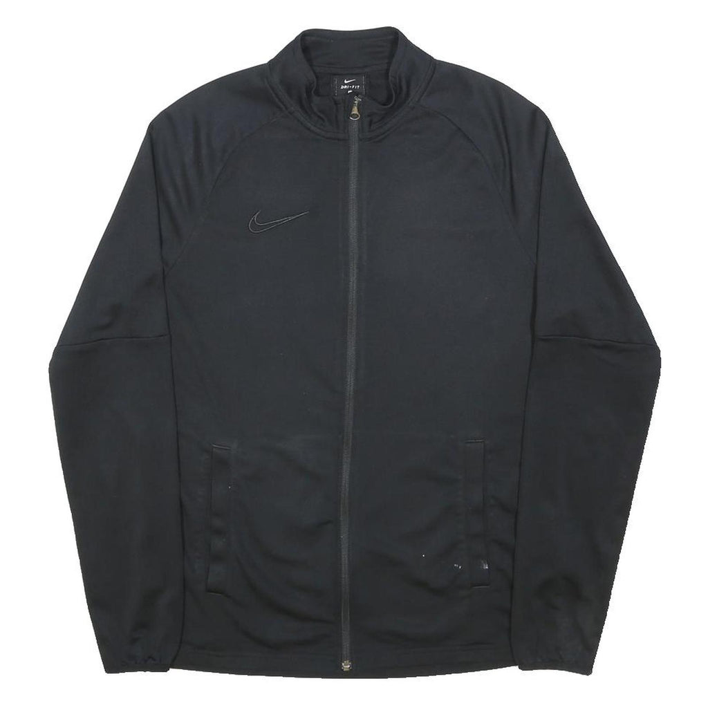 NIKE Mens Black Jacket M Polyester Zip Plain Sportswear Fitness Activewear