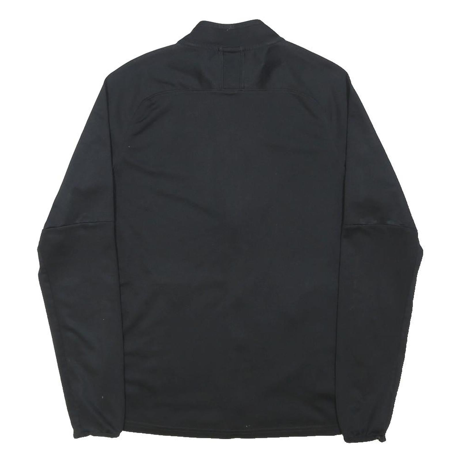 NIKE Mens Black Jacket M Polyester Zip Plain Sportswear Fitness Activewear