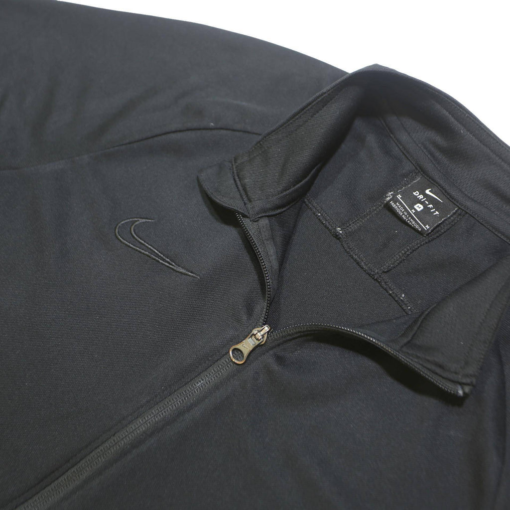 NIKE Mens Black Jacket M Polyester Zip Plain Sportswear Fitness Activewear
