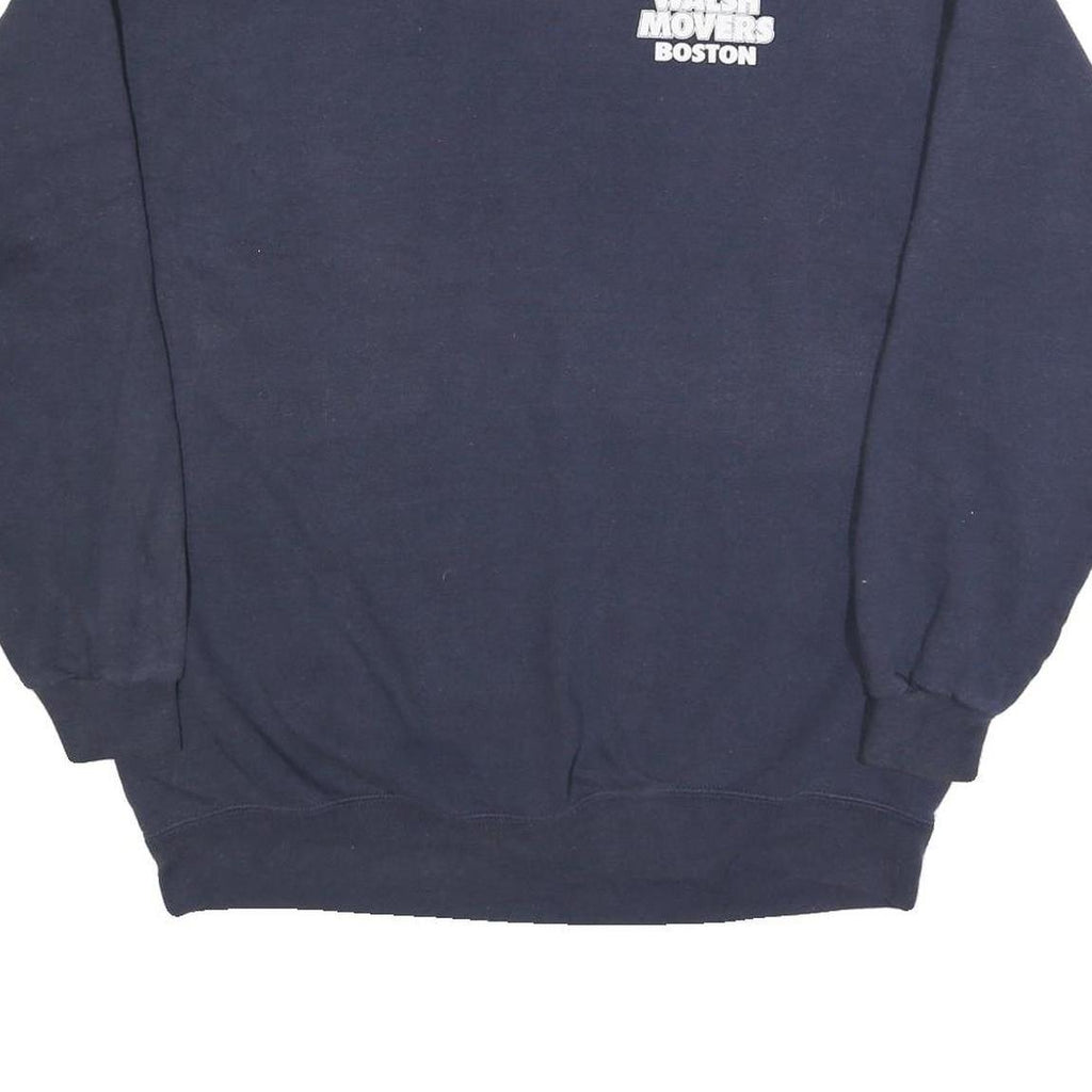 LEE Mens Navy Blue Sweatshirt Crew Neck L Walsh Movers Boston Graphic Print