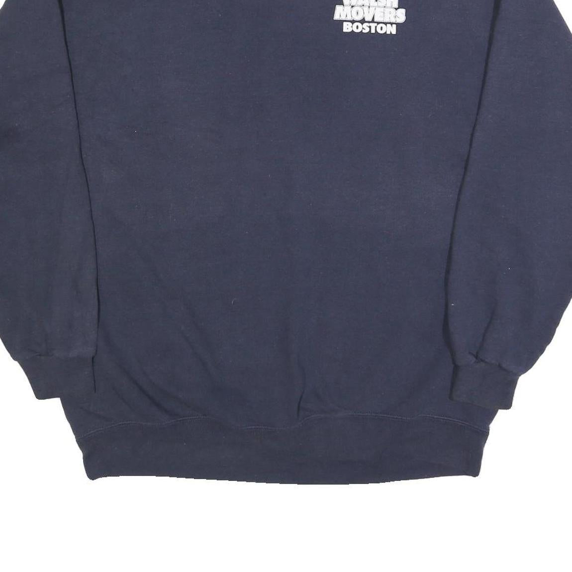 LEE Mens Navy Blue Sweatshirt Crew Neck L Walsh Movers Boston Graphic Print