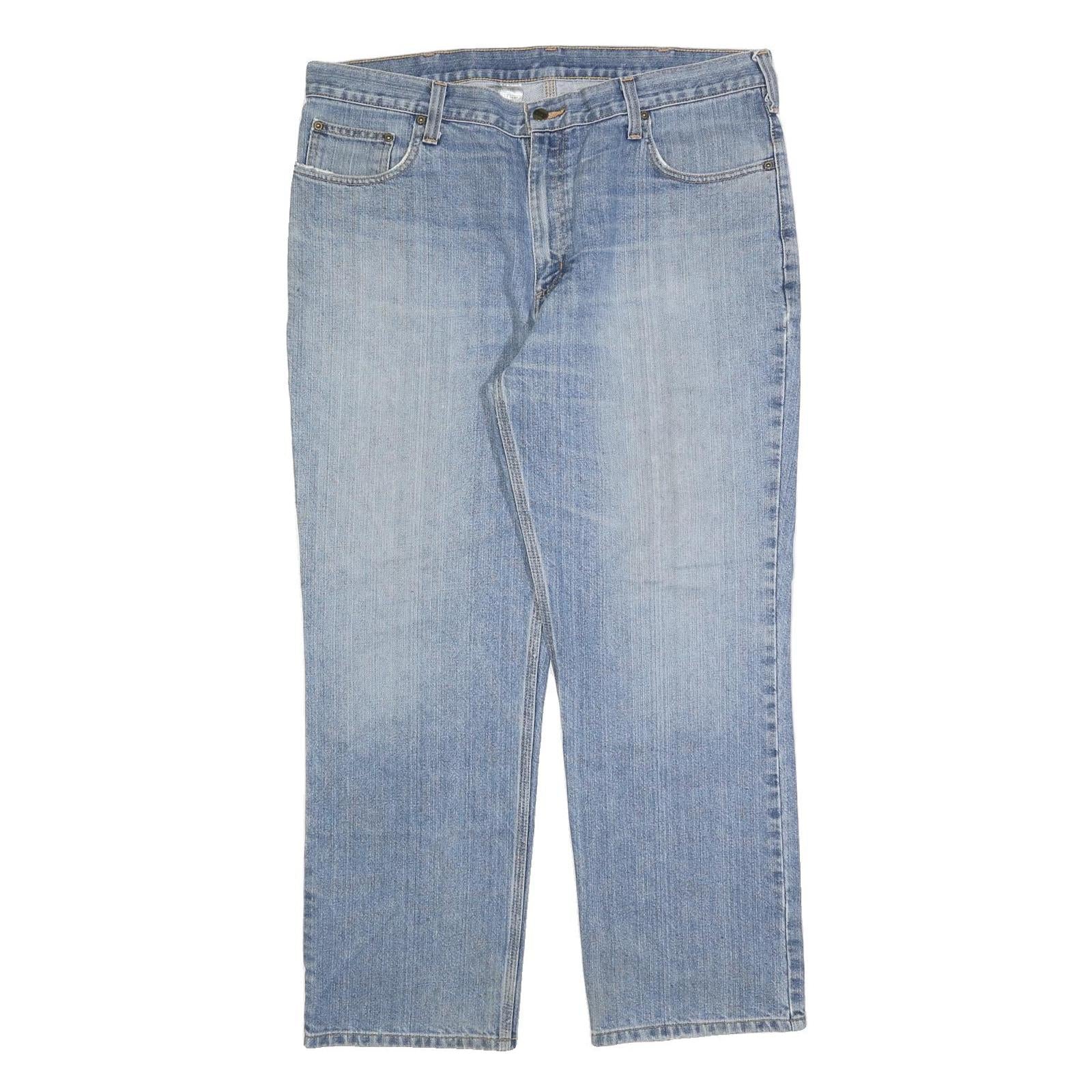 CARHARTT Mens Regular Fit Blue Denim Jeans W38 L30 Classic Cotton Blend Zip