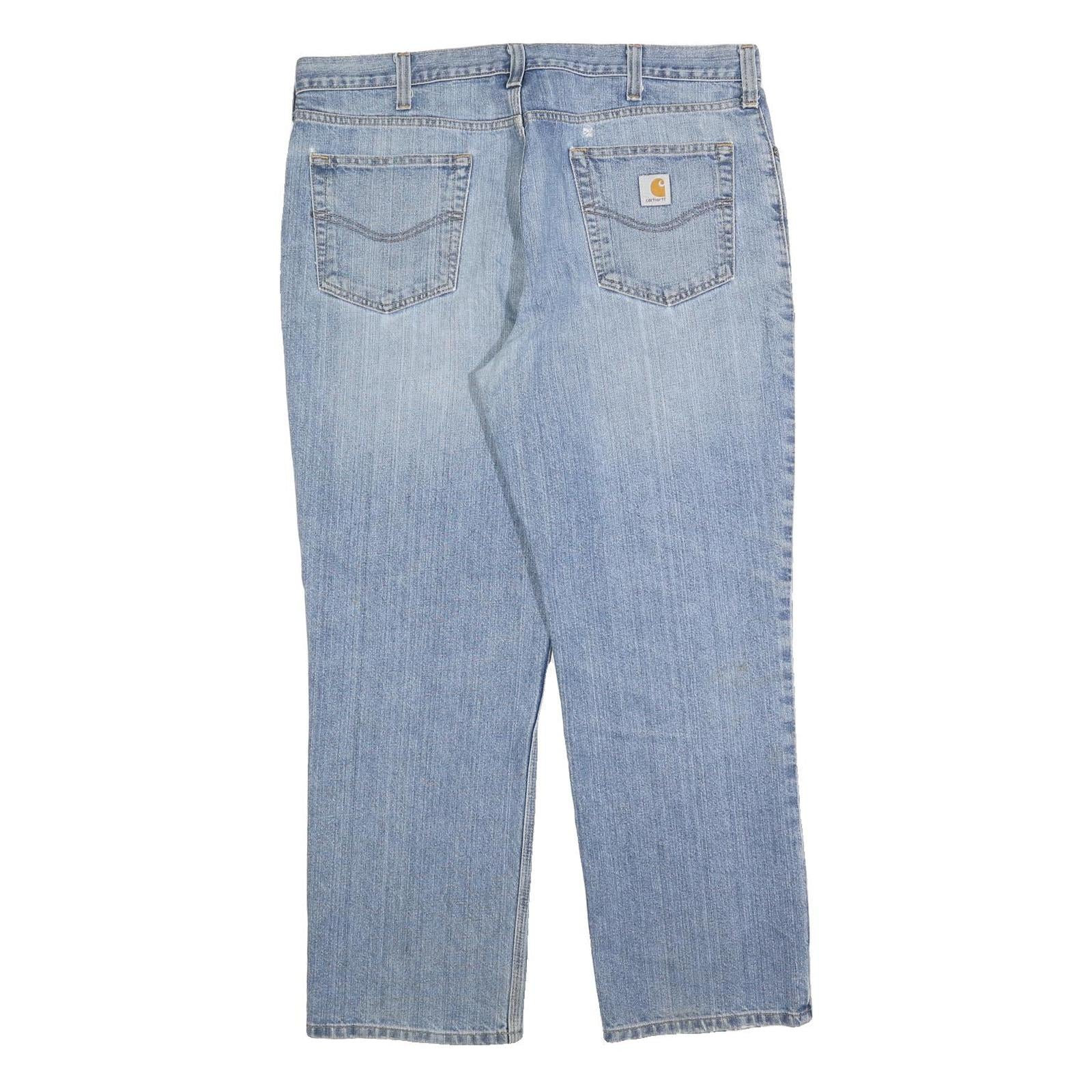 CARHARTT Mens Regular Fit Blue Denim Jeans W38 L30 Classic Cotton Blend Zip