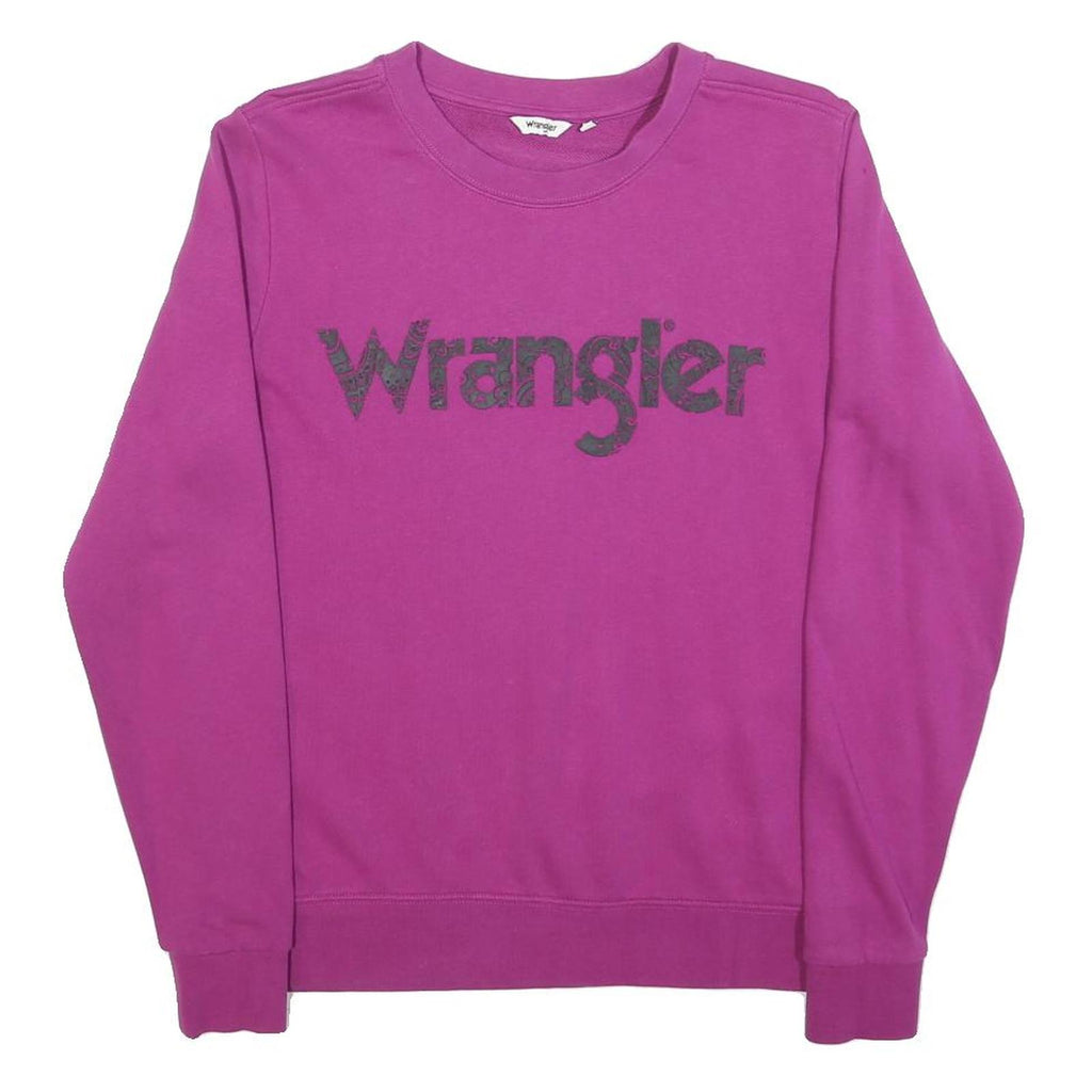 WRANGLER Womens Pink Crew Neck XS Sweatshirt Cotton Blend Pullover Casual