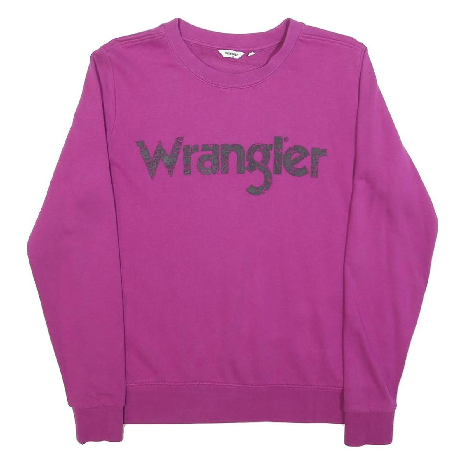 WRANGLER Womens Pink Crew Neck XS Sweatshirt Cotton Blend Pullover Casual